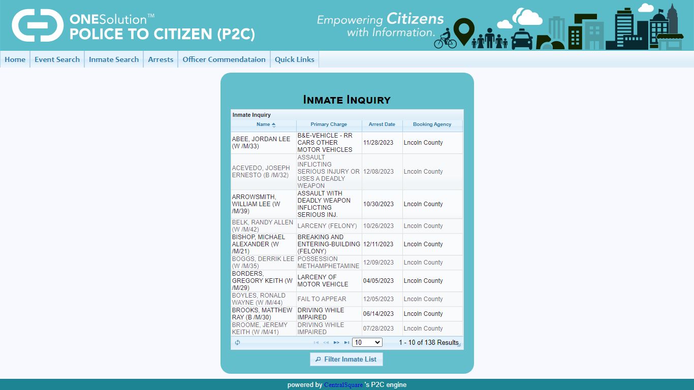 Lincoln County Sheriffs Office P2C